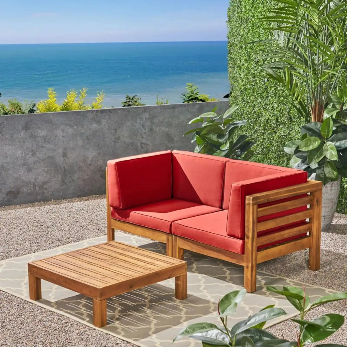 Oana 3 Piece Loveseat Set with Coffee Table