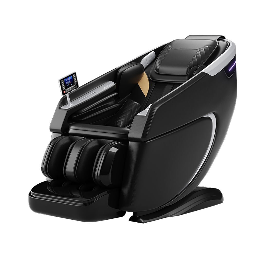 4D Massage Chair, Full Body Recliner Zero Gravity With Sl Track, Wireless Charging, Automatic Body Scan, Human Touch, Heating Bluetooth, Foot Rollers, Airbags & Extendable Footrest Black by Couch.com