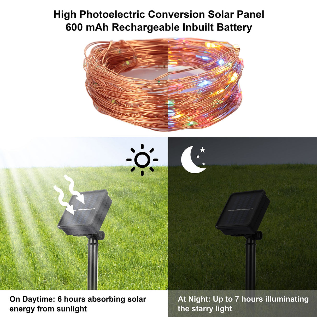 100 LEDs Solar String Lights Outdoor by DirectDeals