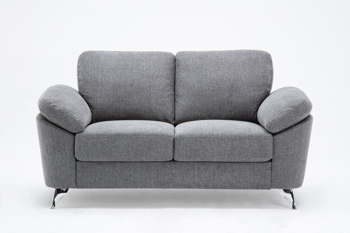 Villanelle - Loveseat With Chrome Finish Legs - Light Gray by Couch.com