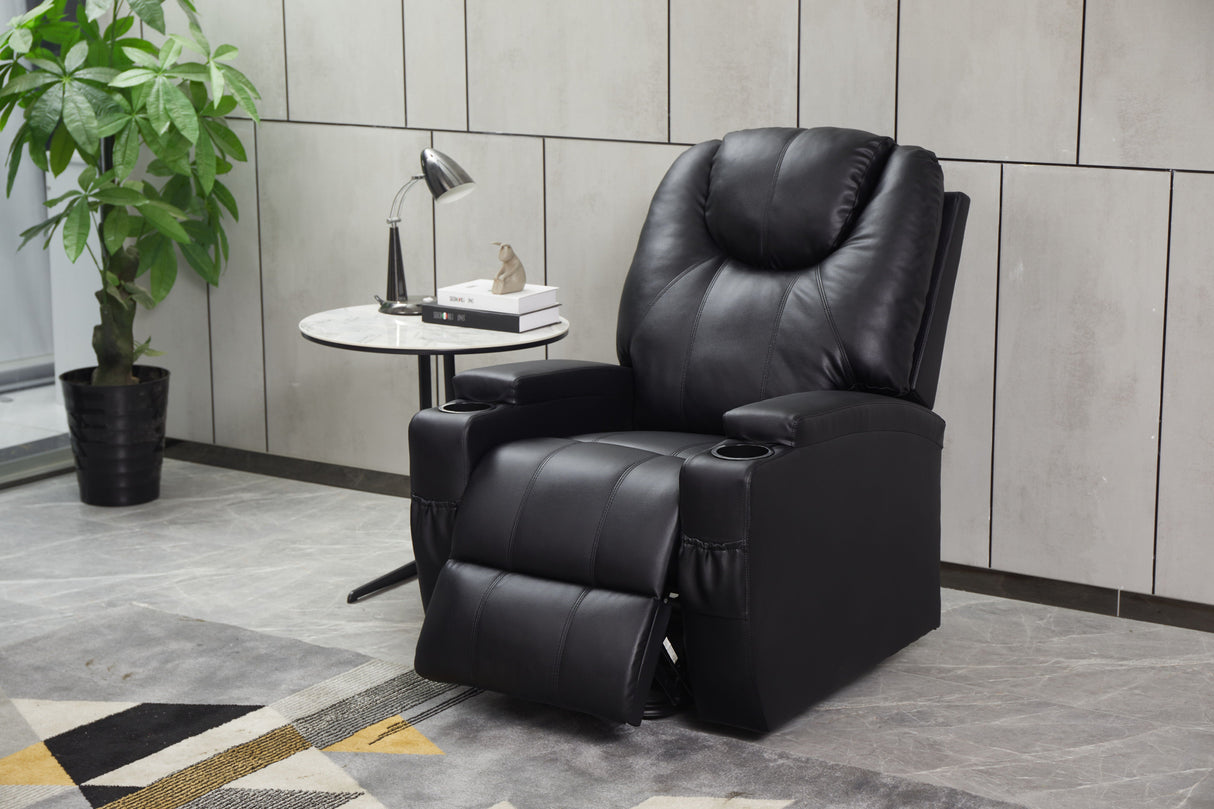 Modern Recliner Chair With Cup Holders, Remote Control by Couch.com