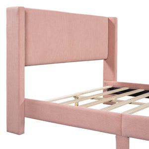Platform Contemporary Bed With Legs And Upholstered Headboard by Couch.com