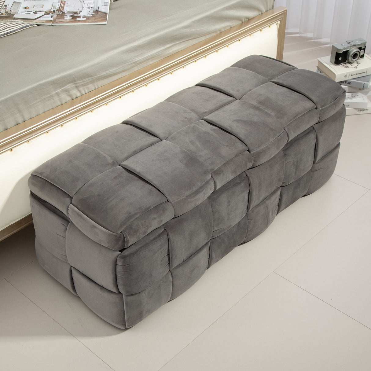 Upholstered Storage Ottoman With Safety Hinge by Couch.com