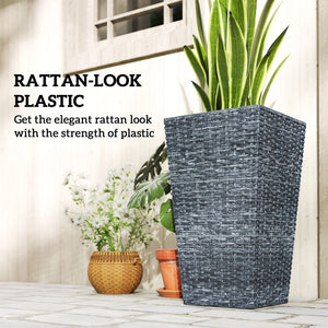 Taper Planters Set of 3 with Drainage Holes for Indoor and Outdoor Use