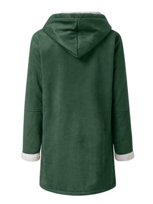 Full Size Pocketed Long Sleeve Hooded Toggle Jacket – Stylish & Functional Outerwear for Women