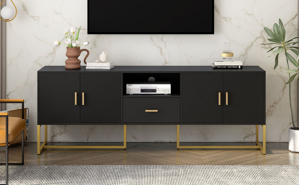 TV Cabinet With 1 Drawer, 2 Cabinets, Handles And Anti-Tip Device by Couch.com