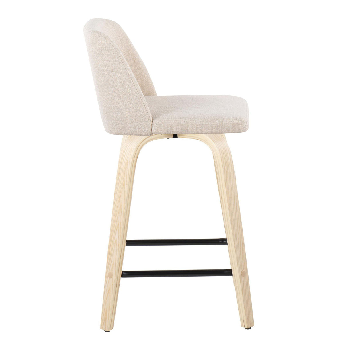 Toriano - Contemporary Modern Design Fixed Height Counter Stool With Swivel With Square Footrest (Set of 2) by Couch.com