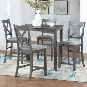 5 Piece Dining Table Set, Wooden Dining Square Table Set For 4 by Couch.com
