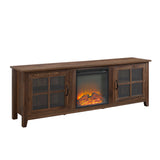 Modern Farmhouse 2 Door Glass Windowpane 70" TV Stand For 80" TVs by Couch.com