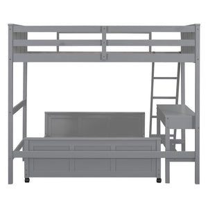 Full Over Full Bunk Bed With Desk by Couch.com