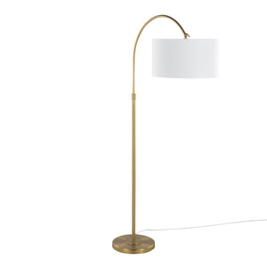 Salon Reader Contemporary Floor Lamp - Gold / White by Couch.com