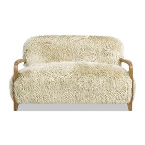 Couch.com Enchante Sheepskin Accent Loveseat Taupe / Natural, Durable Design, Modern Style, Fabric Construction, Beige Finish by Couch.com