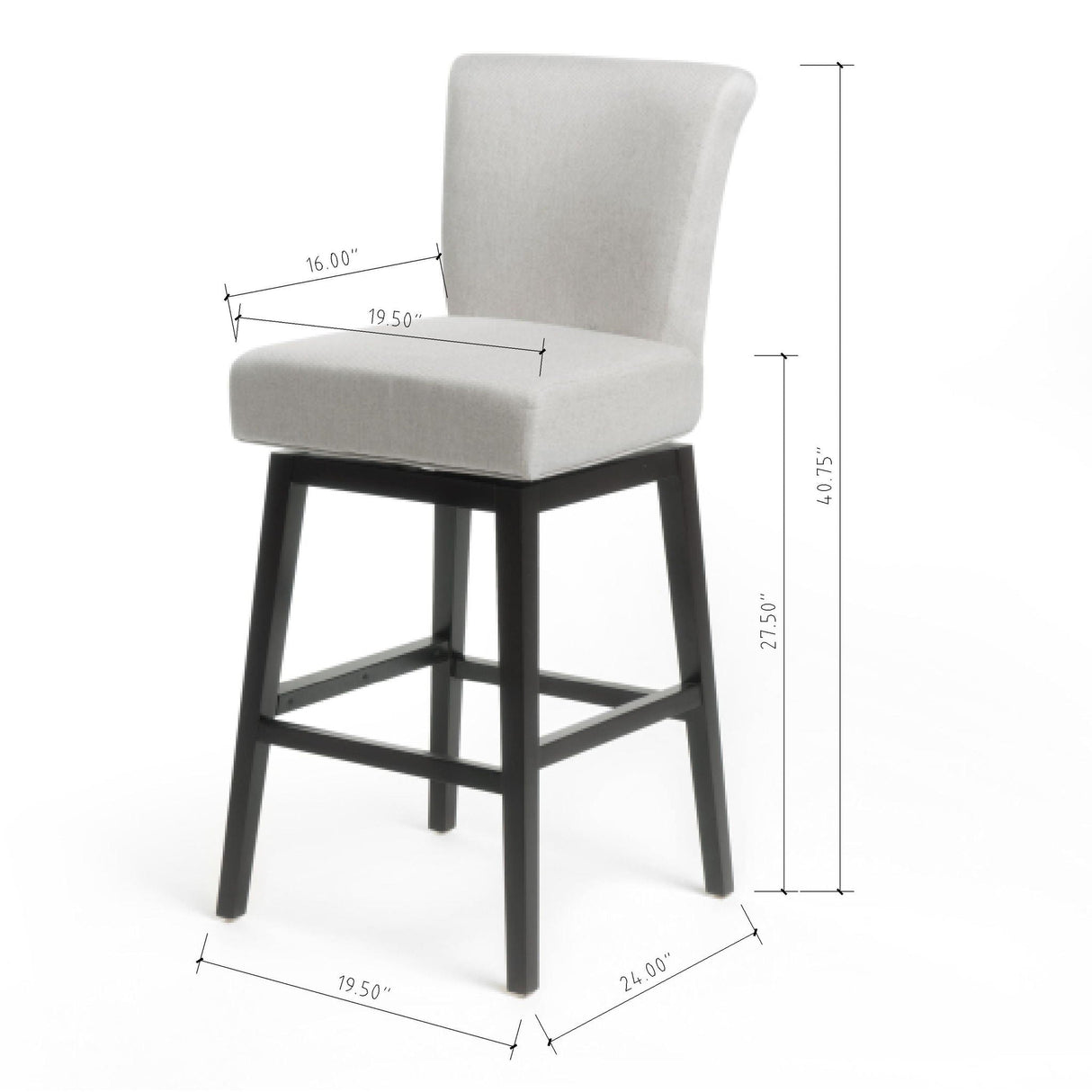 Quicksilvered - Upholstered Swivel Counter Stool With Wood Legs - Beige by Couch.com