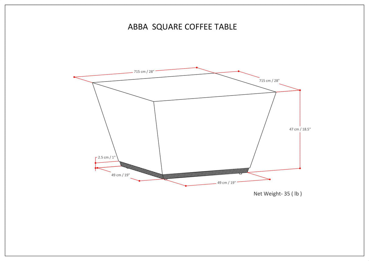 Abba - Square Coffee Table - Cognac Brown