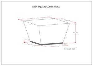 Abba Square Coffee Table - Dark Brown