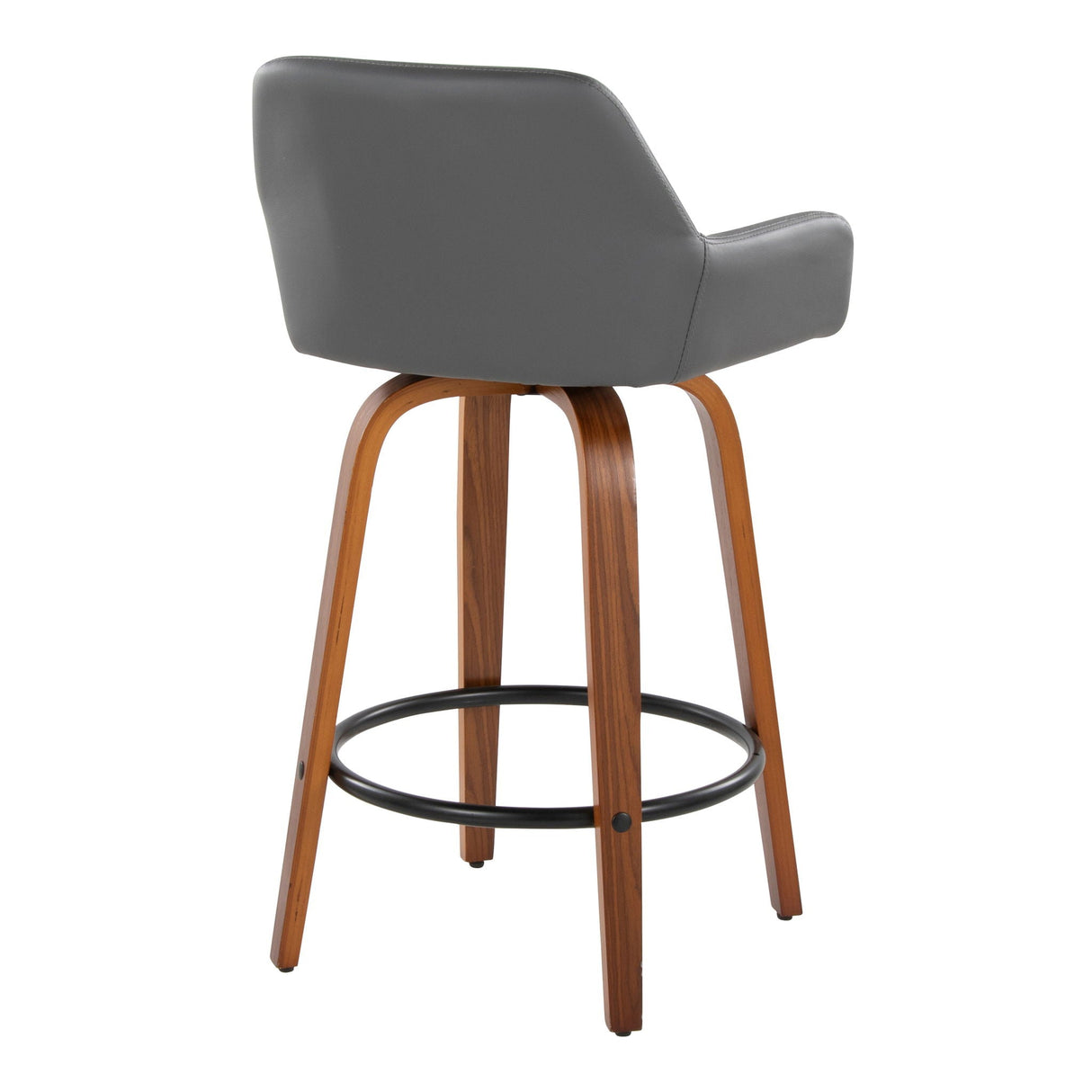 Daniella - Contemporary Fixed Height Counter Stool With Swivel With Round Footrest (Set of 2) by Couch.com