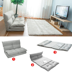 Folding Chaise Lounge Floor Sofa - Gray by Couch.com