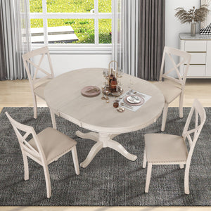 Modern Dining Table Set For 4, Round Table And 4 Kitchen Room Chairs, 5 Piece Kitchen Table Set For Dining Room, Dinette, Breakfast Nook by Couch.com