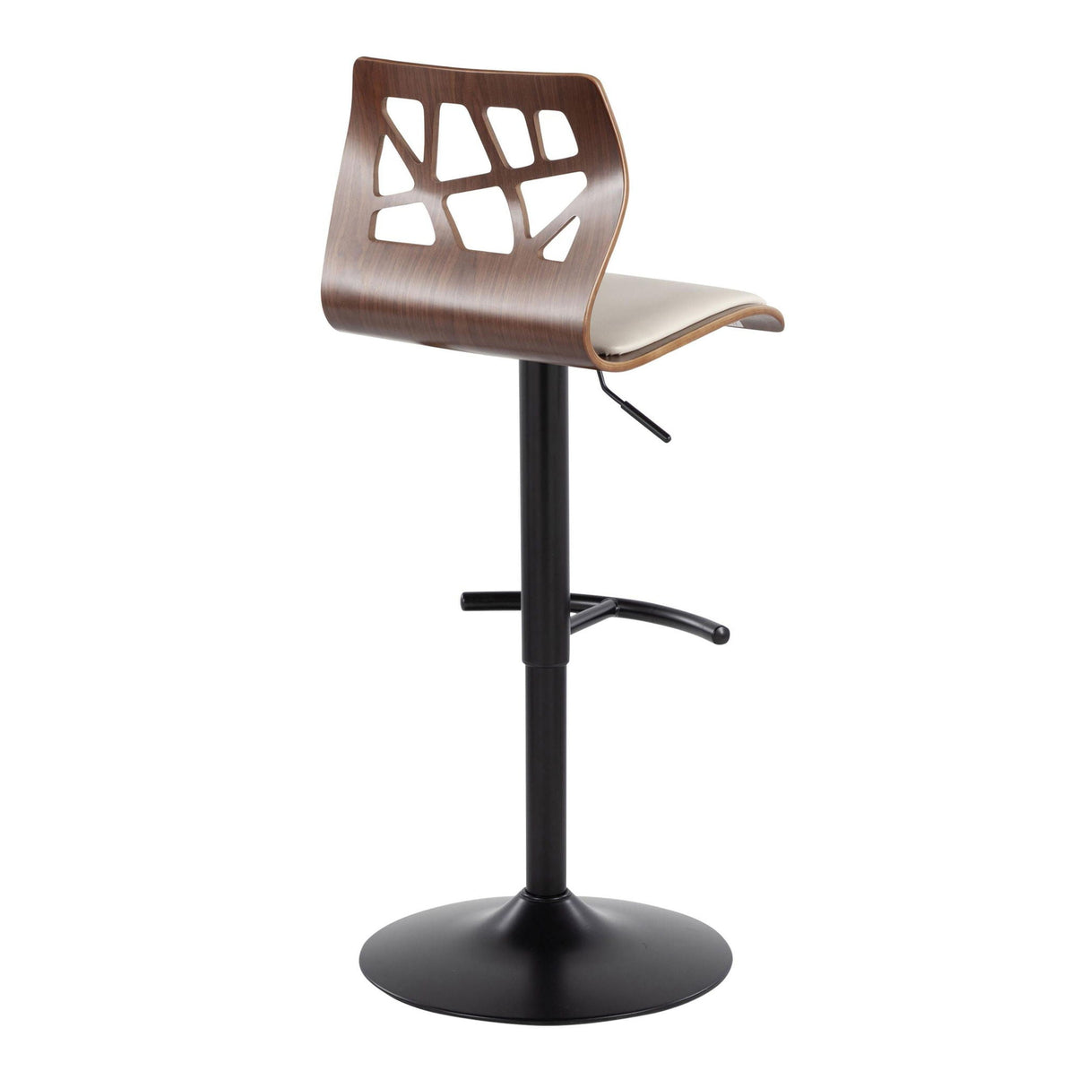 Folia - Mid Century Modern Adjustable Barstool With Swivel & Rounded T Footrest (Set of 2) by Couch.com