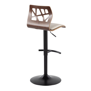 Folia - Mid Century Modern Adjustable Barstool With Swivel & Rounded T Footrest (Set of 2) by Couch.com