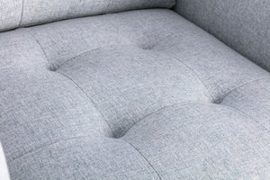 Victoria - Linen Fabric Loveseat With Metal Legs, Side Pockets, And Pillows by Couch.com