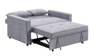 Zoey - Linen Convertible Sleeper Loveseat With Side Pocket by Couch.com