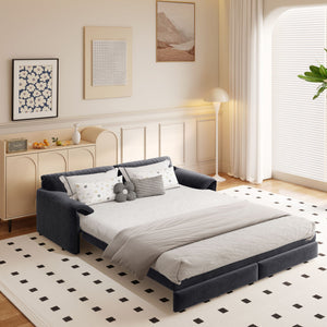 Pull Out 3 In 1 Convertible Sleeper Sofa With Side Storage, Multi Functional by Couch.com