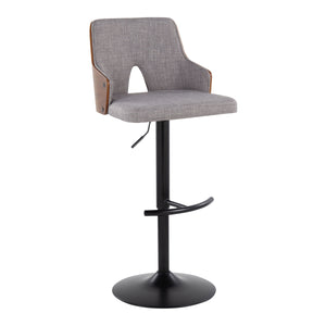 Stella - Contemporary Adjustable Barstool Stool & Swivel With Rounded T Footrest (Set of 2) by Couch.com