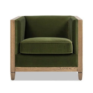 Georgia - Cane Tuxedo Armchair - Olive Green by Couch.com