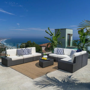 Santa Cruz - Outdoor 8 Piece Sectional Set - Dark Brown by Couch.com