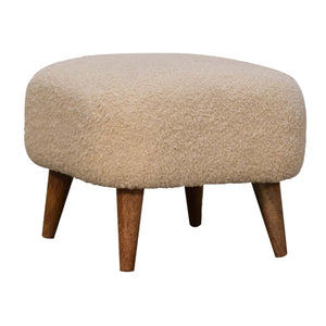 Artisan Furniture Boucle Square Footstool - Cream by Couch.com