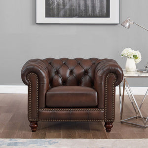Alton Bay-Top Grain Leather Chair - Brown by Couch.com