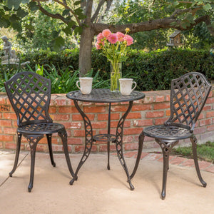Bono Metal Bistro Set - Black by Couch.com