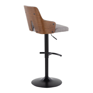 Stella - Contemporary Adjustable Barstool Stool & Swivel With Rounded T Footrest (Set of 2) by Couch.com