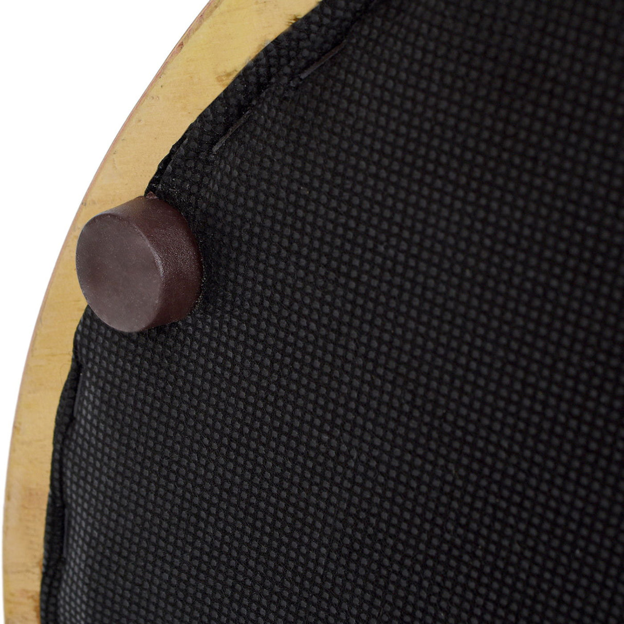 Nebula - Backless Round Upholstered Counter Stool With Burl - Ivory White by Couch.com