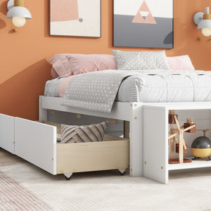 Bed With Storage Case, 2 Storage Drawers, Lengthwise Support Slat by Couch.com