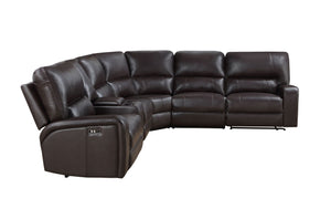 Saul - Power Recliner Sectional Sofa With USB Port Cupholder Console by Couch.com