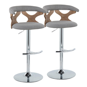 Gardenia - Contemporary Adjustable Barstool With Swivel / Rounded T Footrest (Set of 2) by Couch.com