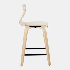 Folia - Contemporary Fixed Height Stool With Swivel With Square Footrest (Set of 2) by Couch.com