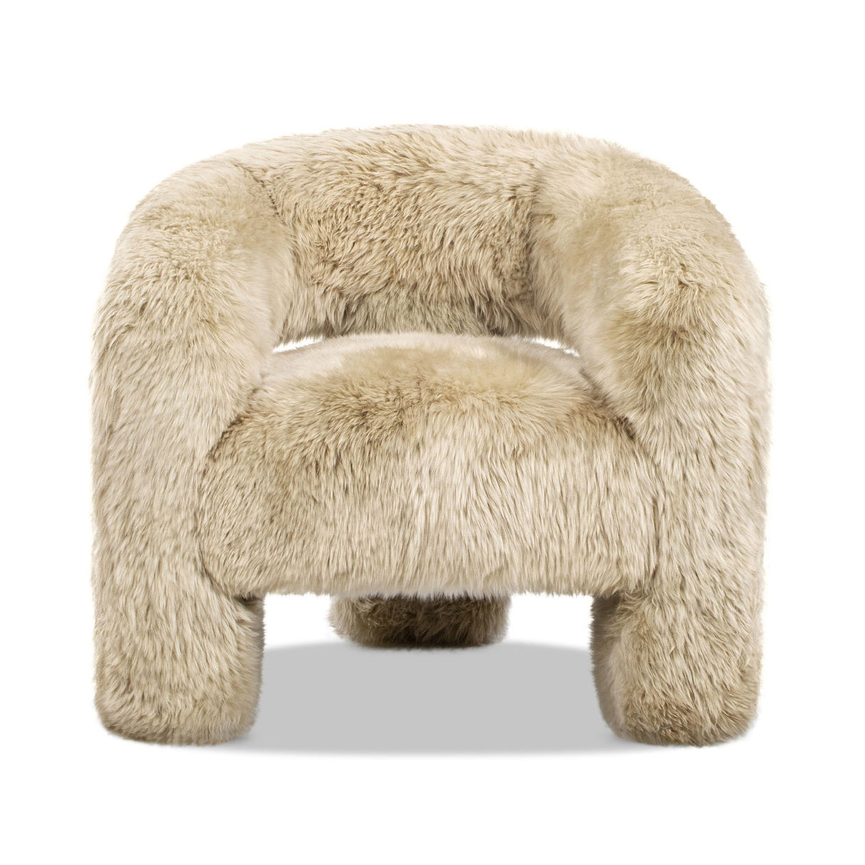 Avalon - Genuine Sheepskin Fur Split Barrel Back Accent Chair - Natural Blonde by Couch.com