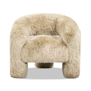 Avalon - Genuine Sheepskin Fur Split Barrel Back Accent Chair - Natural Blonde by Couch.com