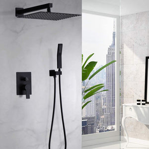 Luxury Bathroom Ceiling Mount Rain Mixer Shower System With Brushed Finish by Couch.com