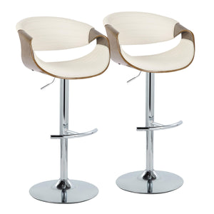 Symphony - Mid Century Modern Adjustable Barstool With Swivel & Rounded T Footrest (Set of 2) by Couch.com