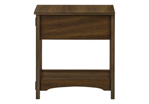 Accent End Table, 2 Tier, Narrow, Storage Drawer, Transitional - Walnut by Couch.com