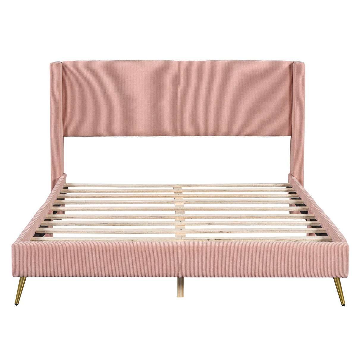 Platform Contemporary Bed With Legs And Upholstered Headboard by Couch.com