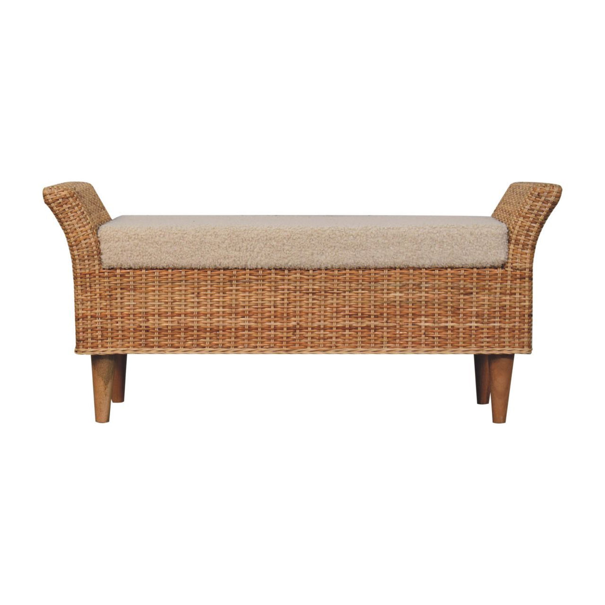 Couch.com Riviera Woven Bench Oak, Durable Design, Modern Style, Wood Construction, Light Brown Finish by Couch.com