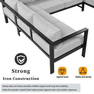 U_Style U-Shaped Outdoor Sectional Sofa Set