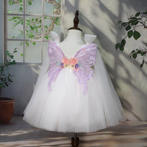 Children's Handmade Applique Dress White
