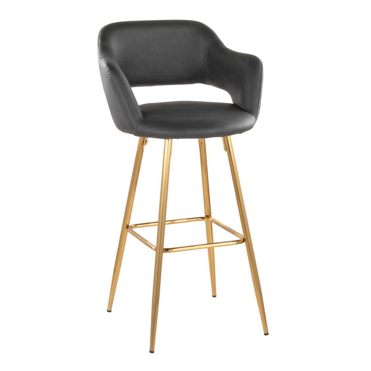 Margarite - Contemporary Fixed Height Barstool With Footrest (Set of 2) With Square by Couch.com