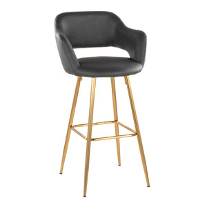 Margarite - Contemporary Fixed Height Barstool With Footrest (Set of 2) With Square by Couch.com